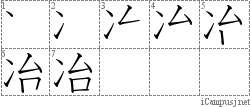 冶: Stroke Order Diagram