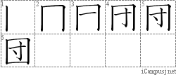 団: Stroke Order Diagram