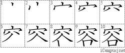 容: Stroke Order Diagram