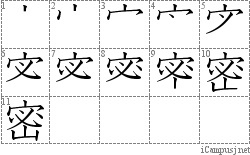 密: Stroke Order Diagram