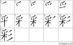 彩: Stroke Order Diagram