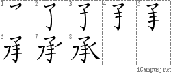 承: Stroke Order Diagram