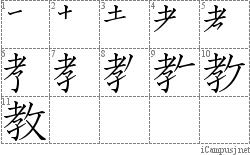 教: Stroke Order Diagram