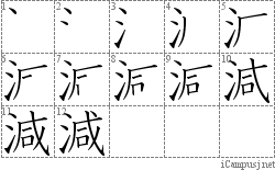 減: Stroke Order Diagram