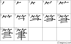 筆: Stroke Order Diagram