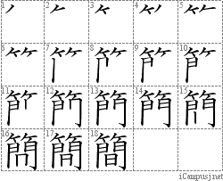 簡: Stroke Order Diagram