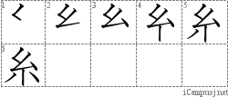 糸: Stroke Order Diagram