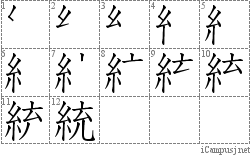 統: Stroke Order Diagram