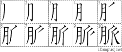 脈: Stroke Order Diagram