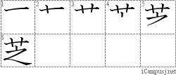 芝: Stroke Order Diagram