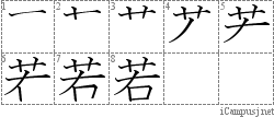 若: Stroke Order Diagram