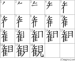 観: Stroke Order Diagram