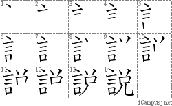 説: Stroke Order Diagram