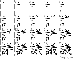 議: Stroke Order Diagram