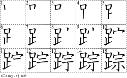 踪: Stroke Order Diagram