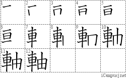 軸: Stroke Order Diagram