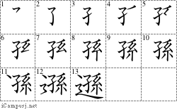 遜: Stroke Order Diagram