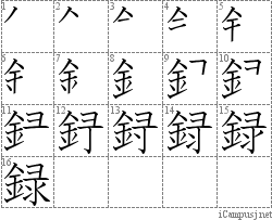 録: Stroke Order Diagram