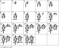 韓: Stroke Order Diagram