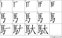 駄: Stroke Order Diagram