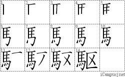 駆: Stroke Order Diagram