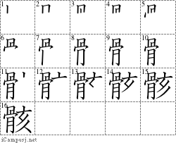 骸: Stroke Order Diagram